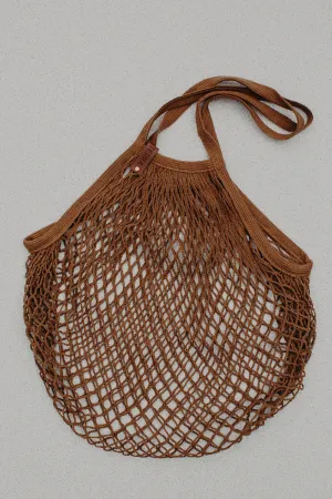 100% Organic Cotton Net Tote Bag - Chocolate