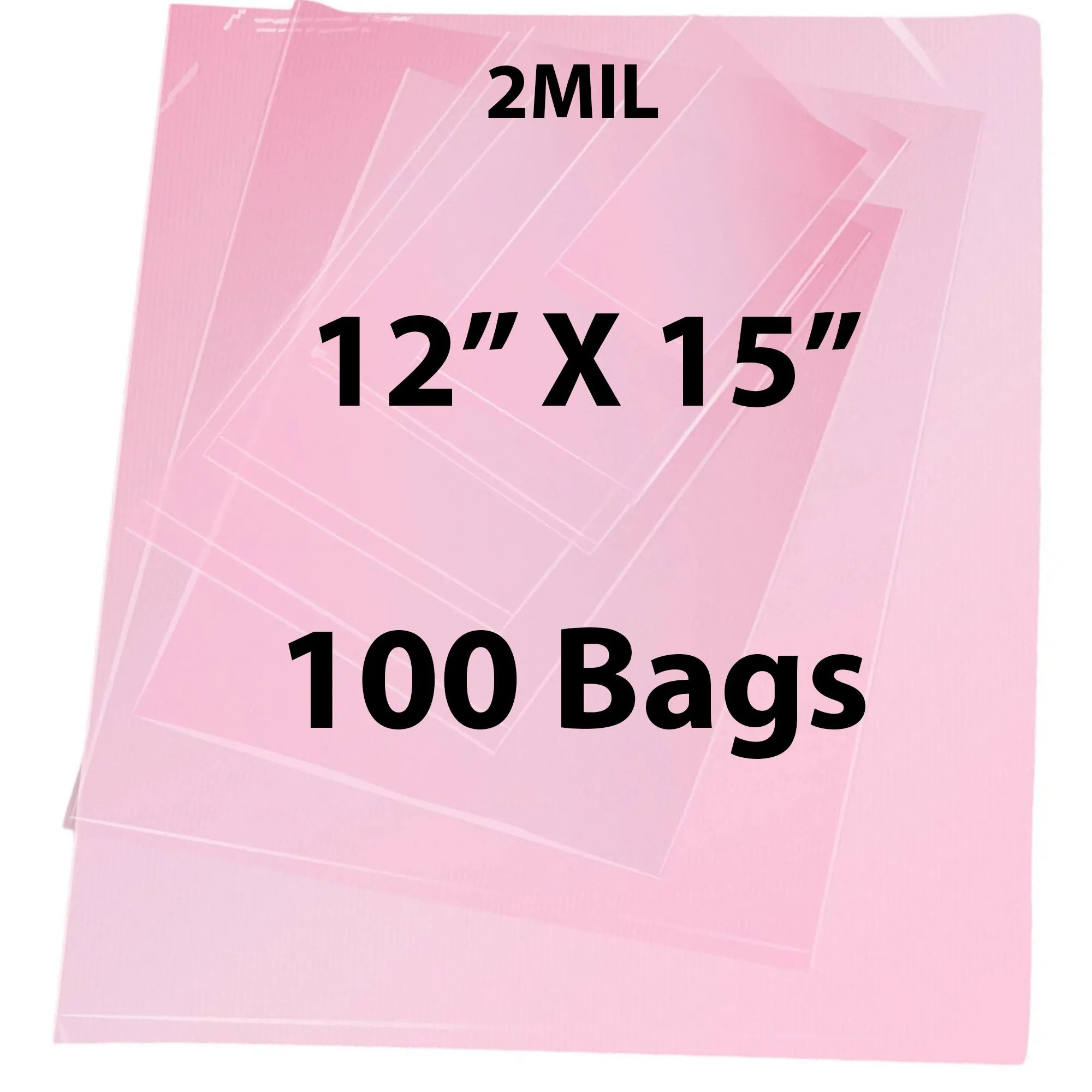 12X15 inches Pink Anti Static Bags 2 Mil Flat