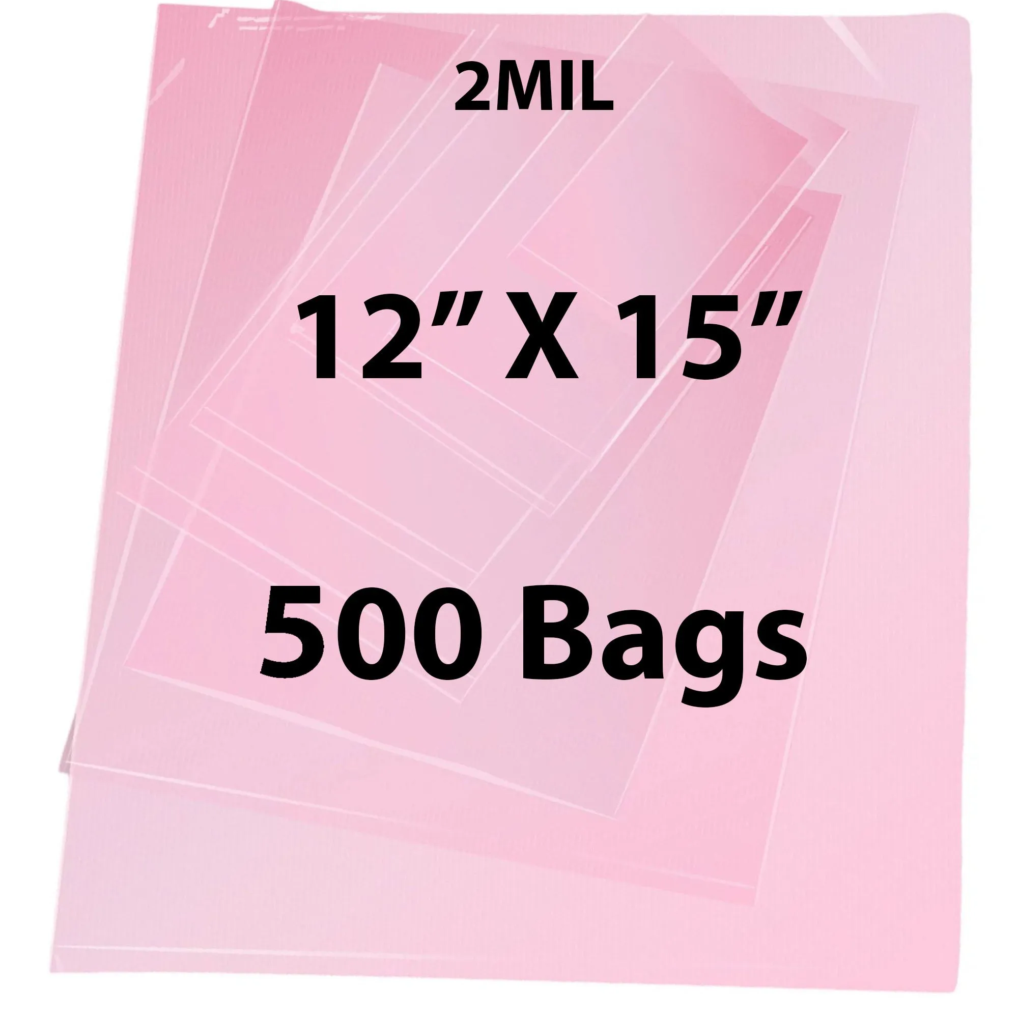 12X15 inches Pink Anti Static Bags 2 Mil Flat
