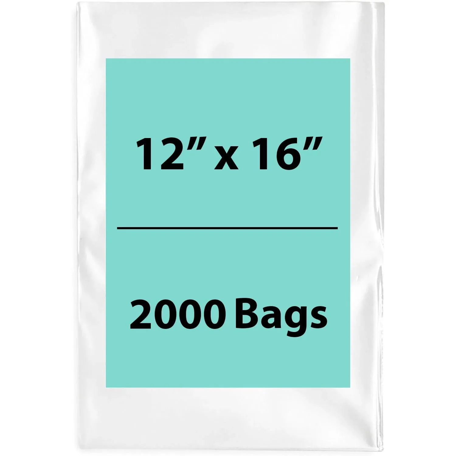 12X16 inches Clear Flat Poly Bags 1.5Mil Open Top (LDPE)