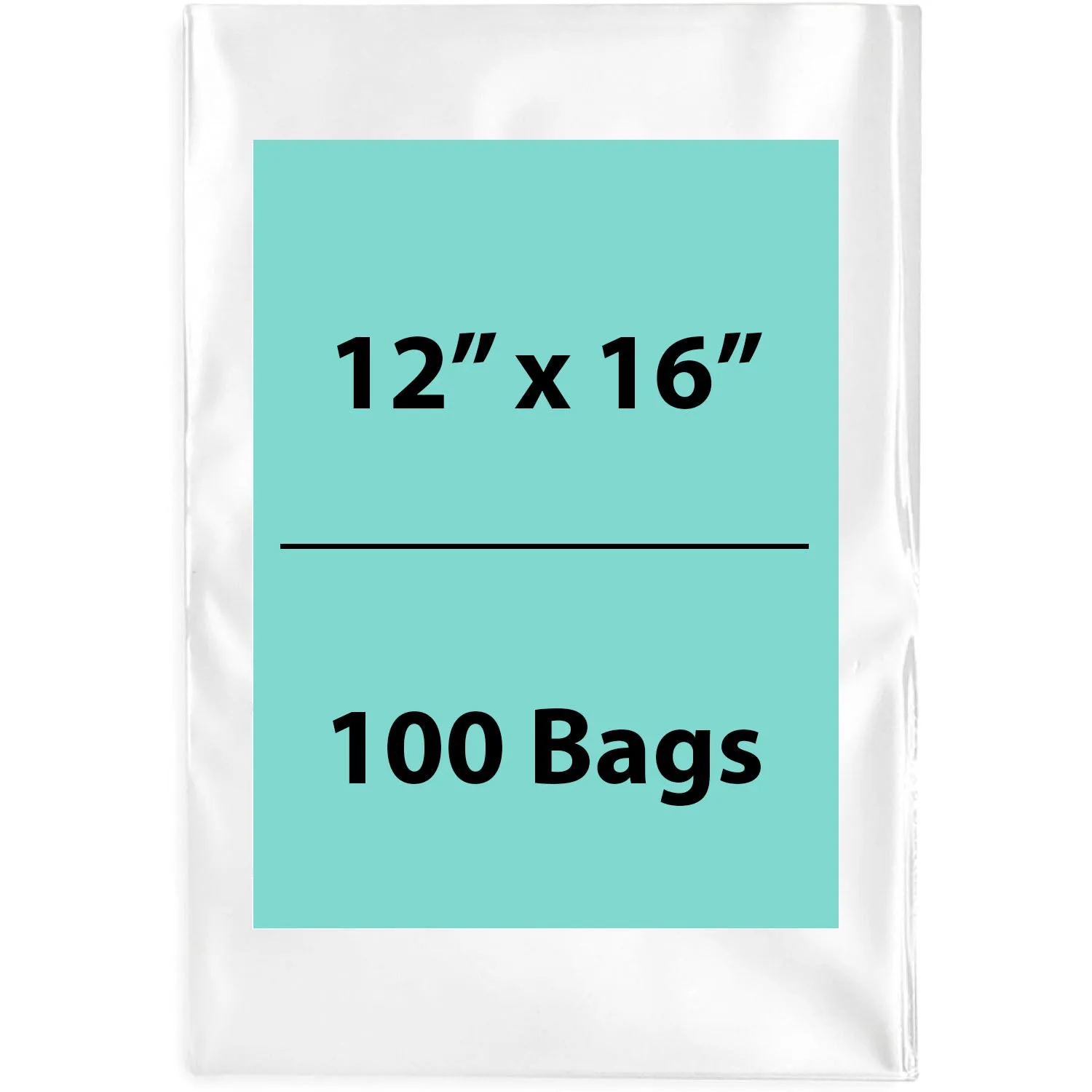12X16 inches Clear Flat Poly Bags 1.5Mil Open Top (LDPE)