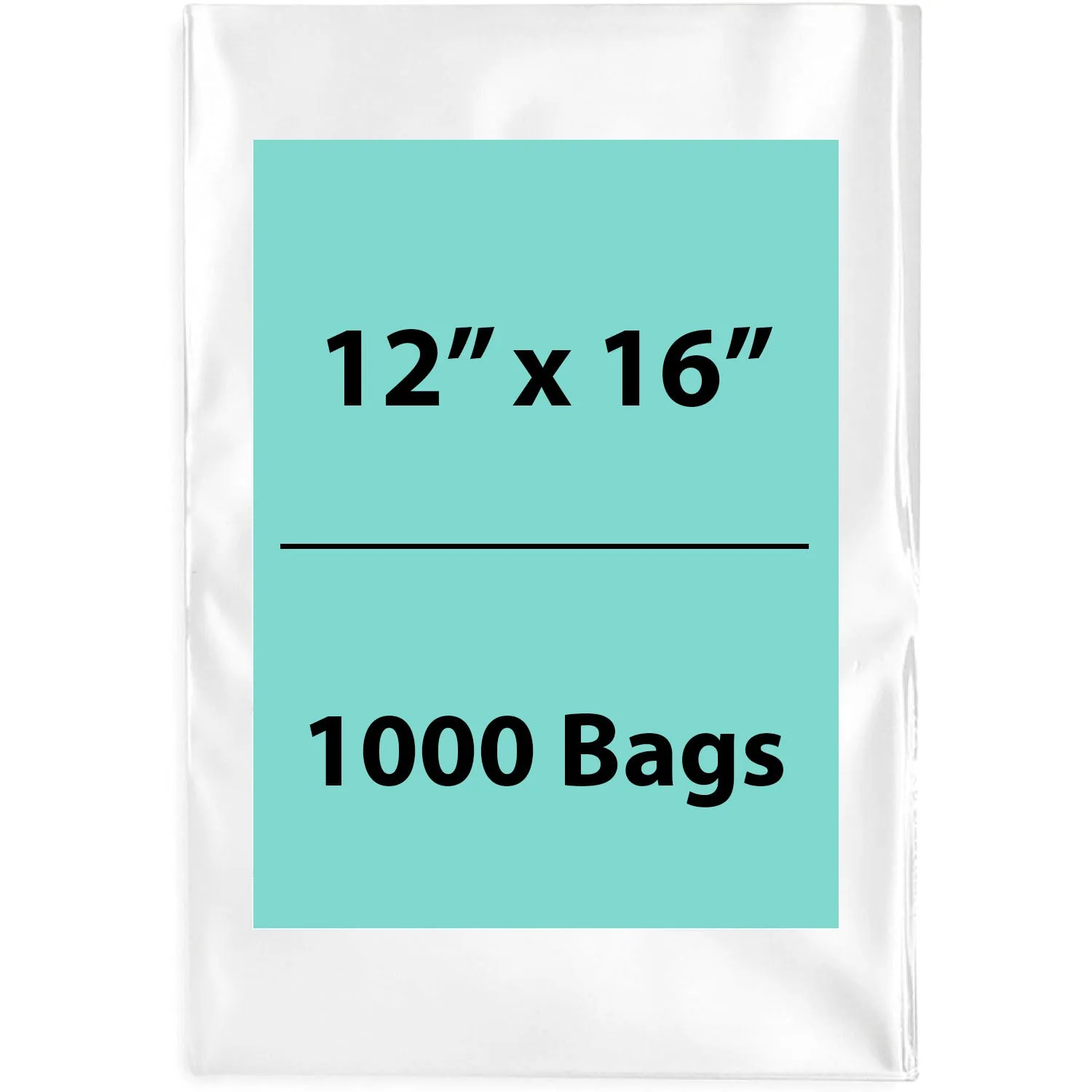 12X16 inches Clear Flat Poly Bags 1.5Mil Open Top (LDPE)