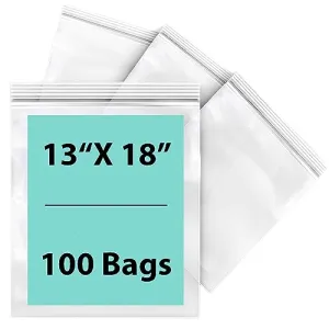 13X18 inches Reclosable Single Line Zipper Poly Bags 2 Mil (LDPE)