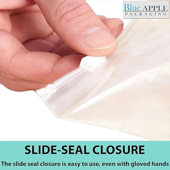13X18 inches Resealable Poly Bags With Slide Seal 2.75 Mil (LDPE)
