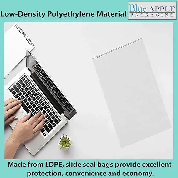 13X18 inches Resealable Poly Bags With Slide Seal 2.75 Mil (LDPE)