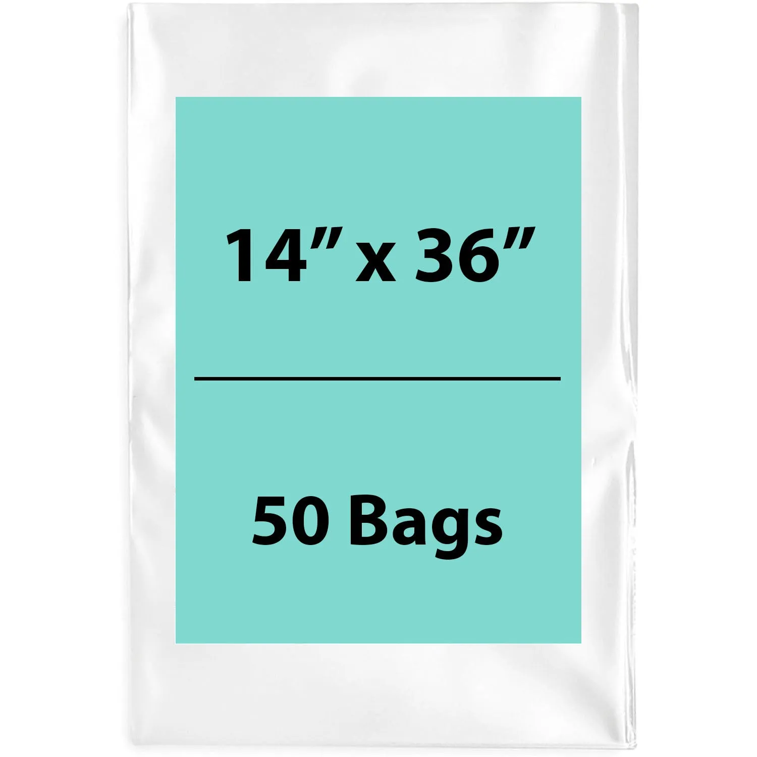 14X36 inches Clear Flat Poly Bags 4Mil Open Top (LDPE)