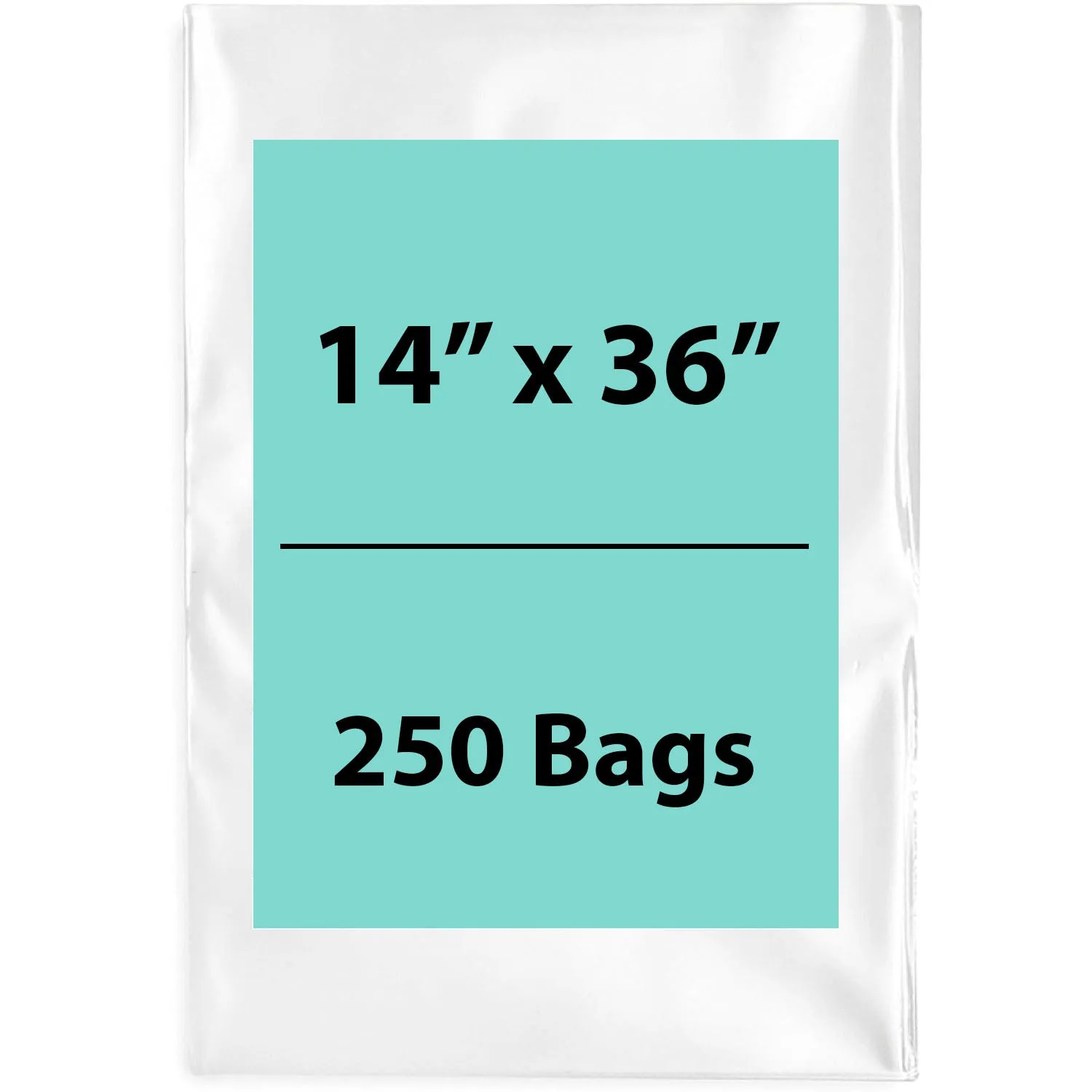 14X36 inches Clear Flat Poly Bags 4Mil Open Top (LDPE)