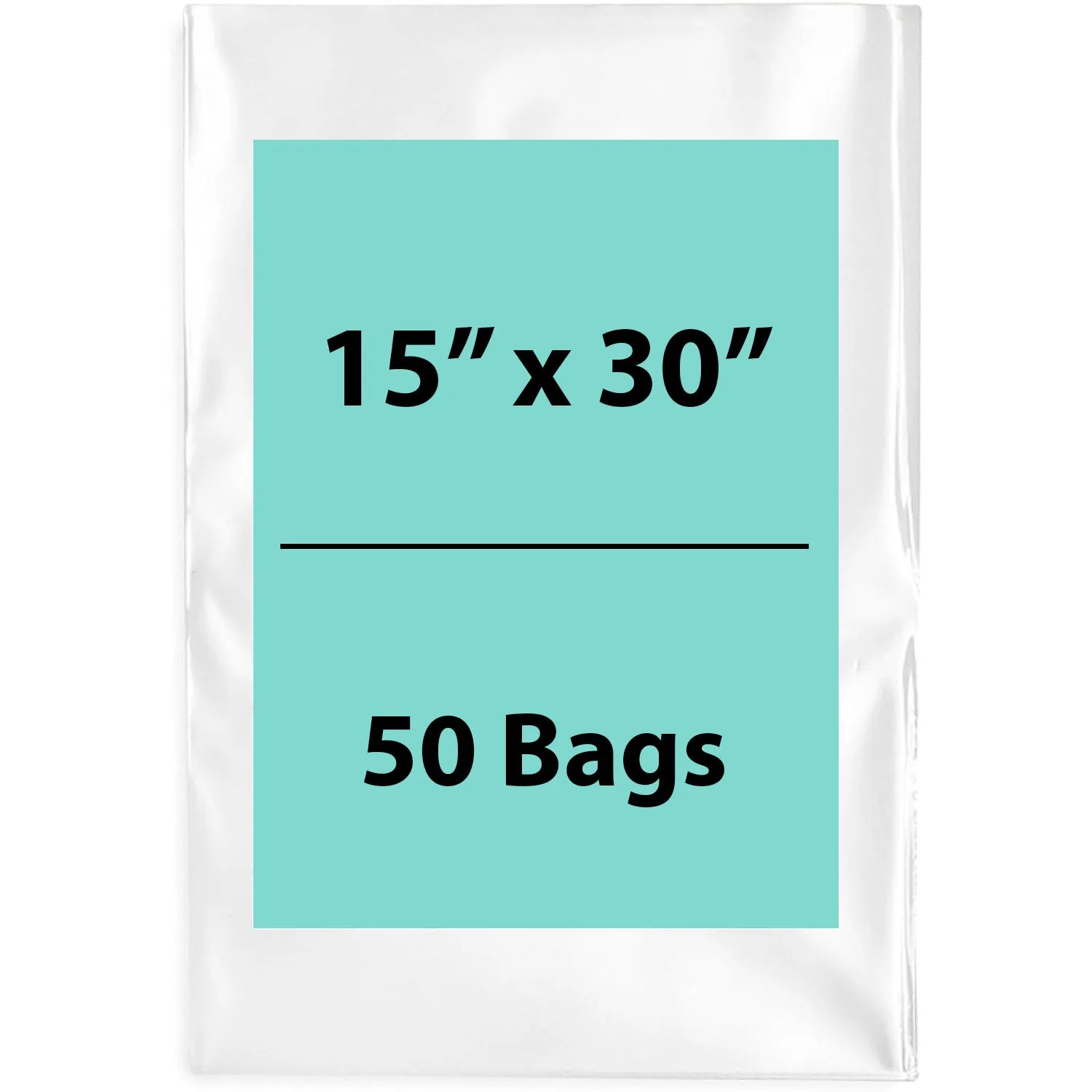 15X30 inches Clear Flat Poly Bags 4Mil Open Top (LDPE)