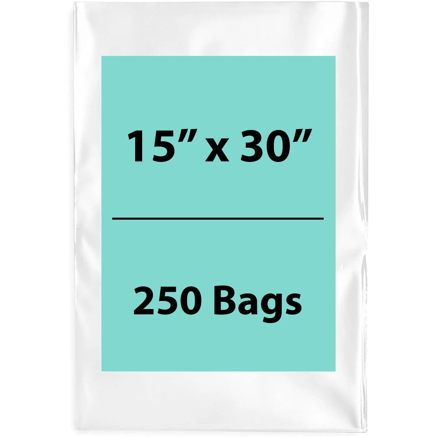 15X30 inches Clear Flat Poly Bags 4Mil Open Top (LDPE)