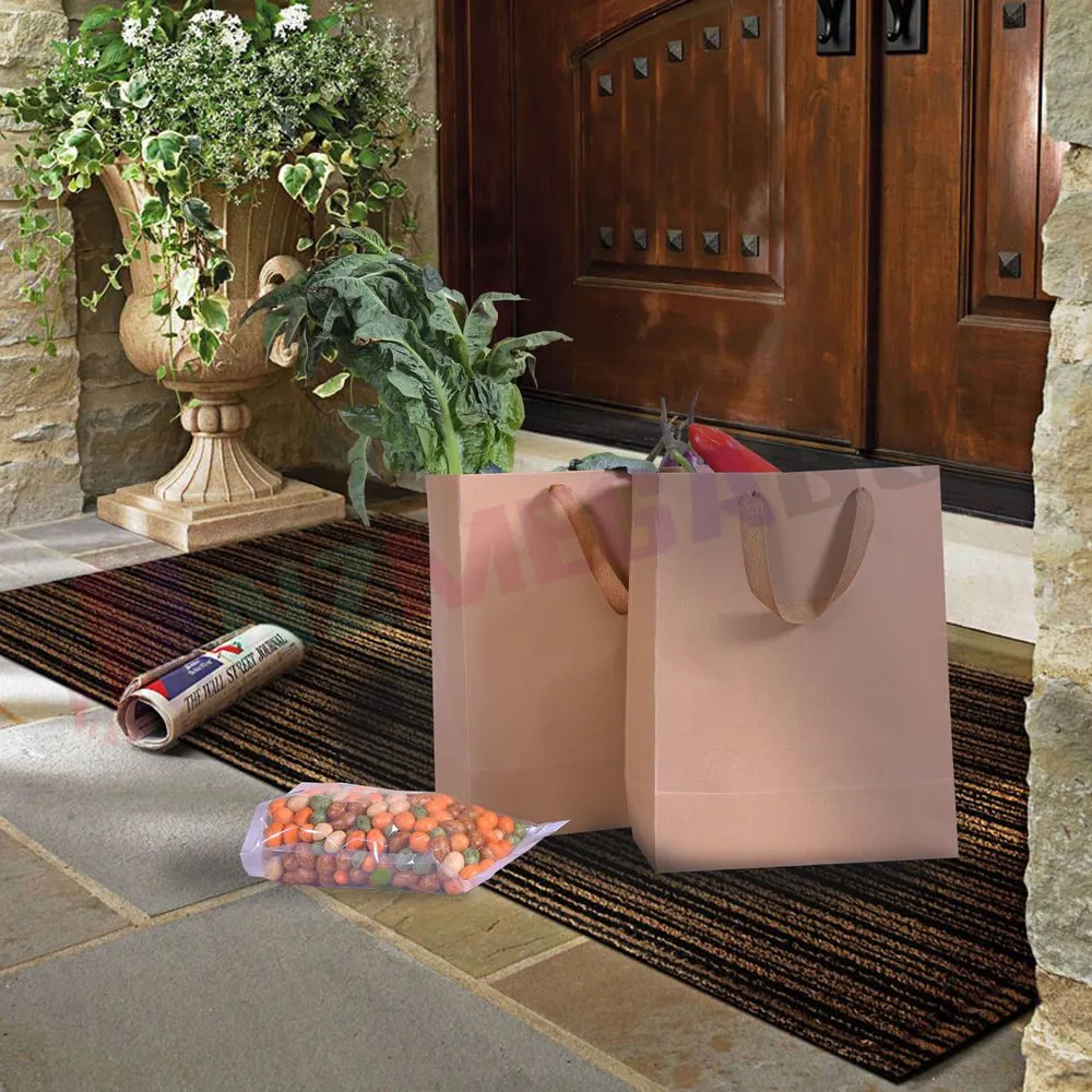 20 x Kraft Brown Paper Carry Bags Gift Carry Shopping Bags Bulk Handles*6Sizes