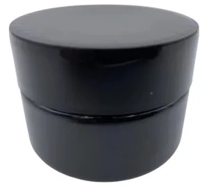 2oz Plastic Jar - Opaque Black - Child Resistant Lid PET (200, 400, 600 or 800 Count)
