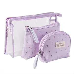 3 Pcs Makeup Bag(purple)