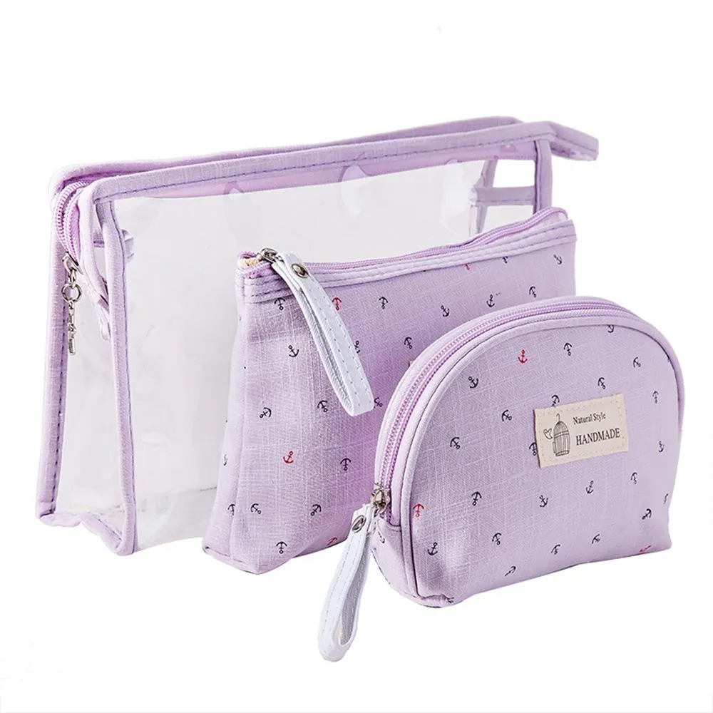 3 Pcs Makeup Bag(purple)