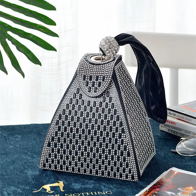 36 Pieces) Wholesale Women Rhinestone Decorative Cone Evening Bag