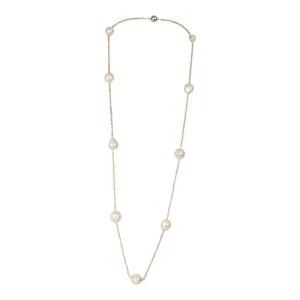 404-03 | CHAMPAGNE CRYSTAL & WILD PEARL NECKLACE 44"