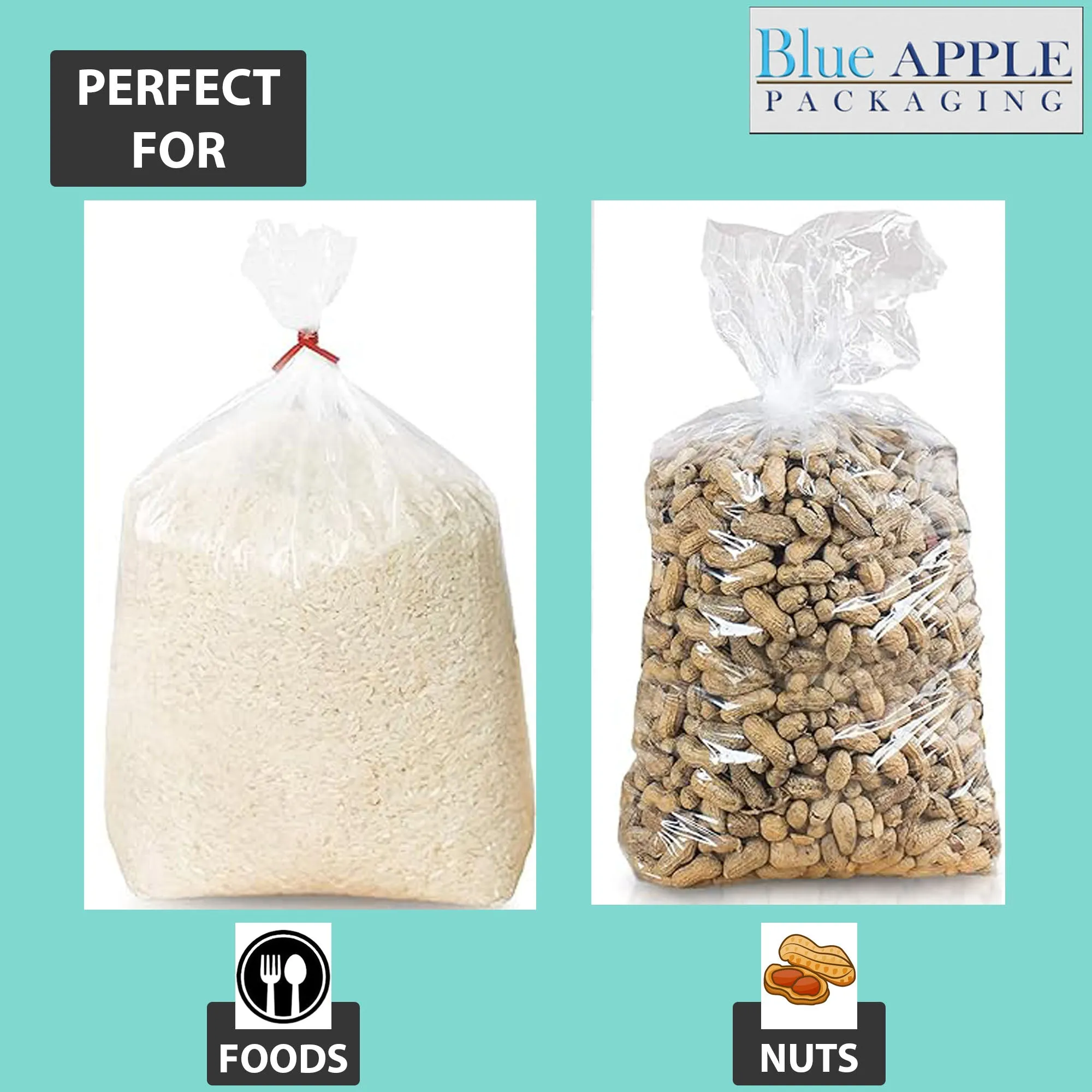 4X2X8 inches Gusseted Poly Bags Clear 1.5 Mil Low Density LDPE