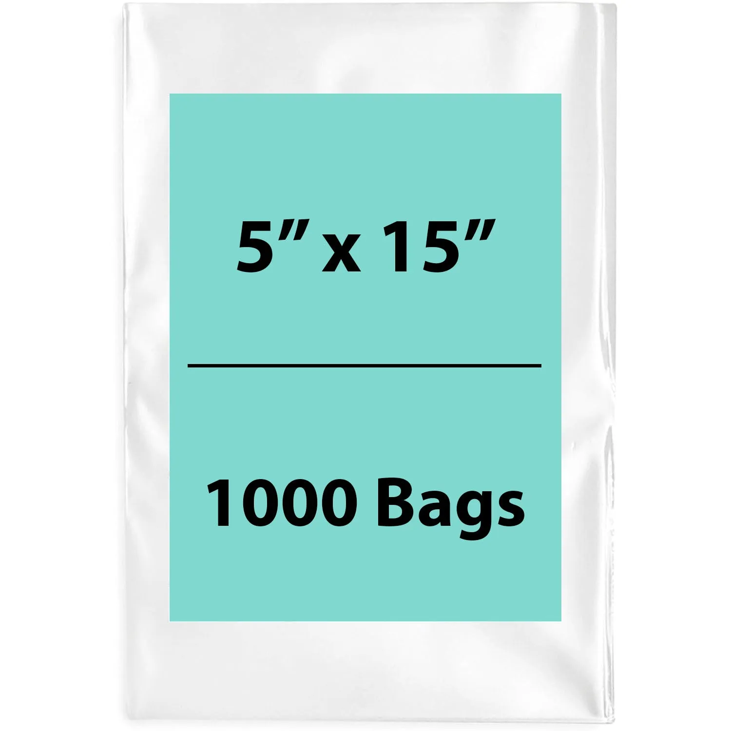 5X15 inches Clear Flat Poly Bags 1.5Mil Open Top (LDPE)
