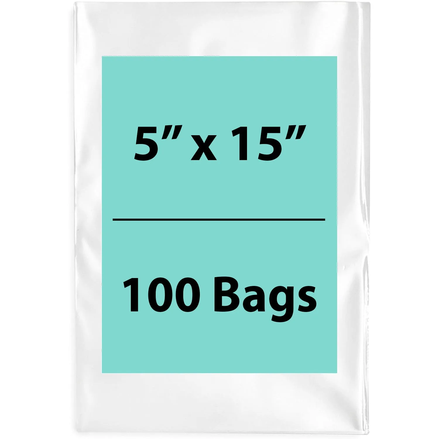 5X15 inches Clear Flat Poly Bags 1.5Mil Open Top (LDPE)