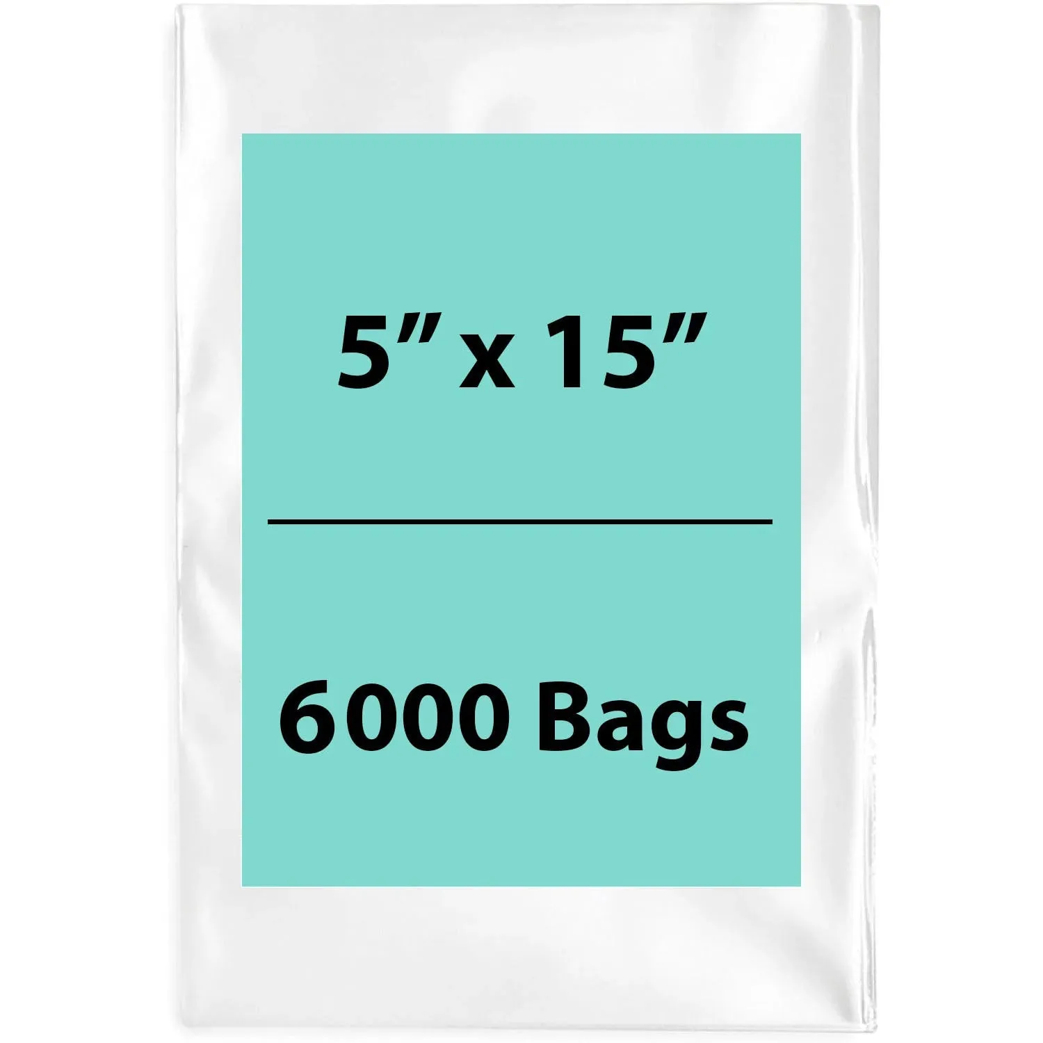 5X15 inches Clear Flat Poly Bags 1.5Mil Open Top (LDPE)