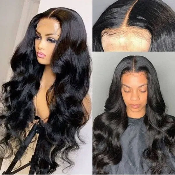 5x5 Lace Closure Wigs Body Wave 12A Grade Human Hair Preplucked Wigs with Baby Hair