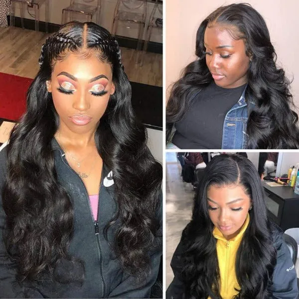5x5 Lace Closure Wigs Body Wave 12A Grade Human Hair Preplucked Wigs with Baby Hair