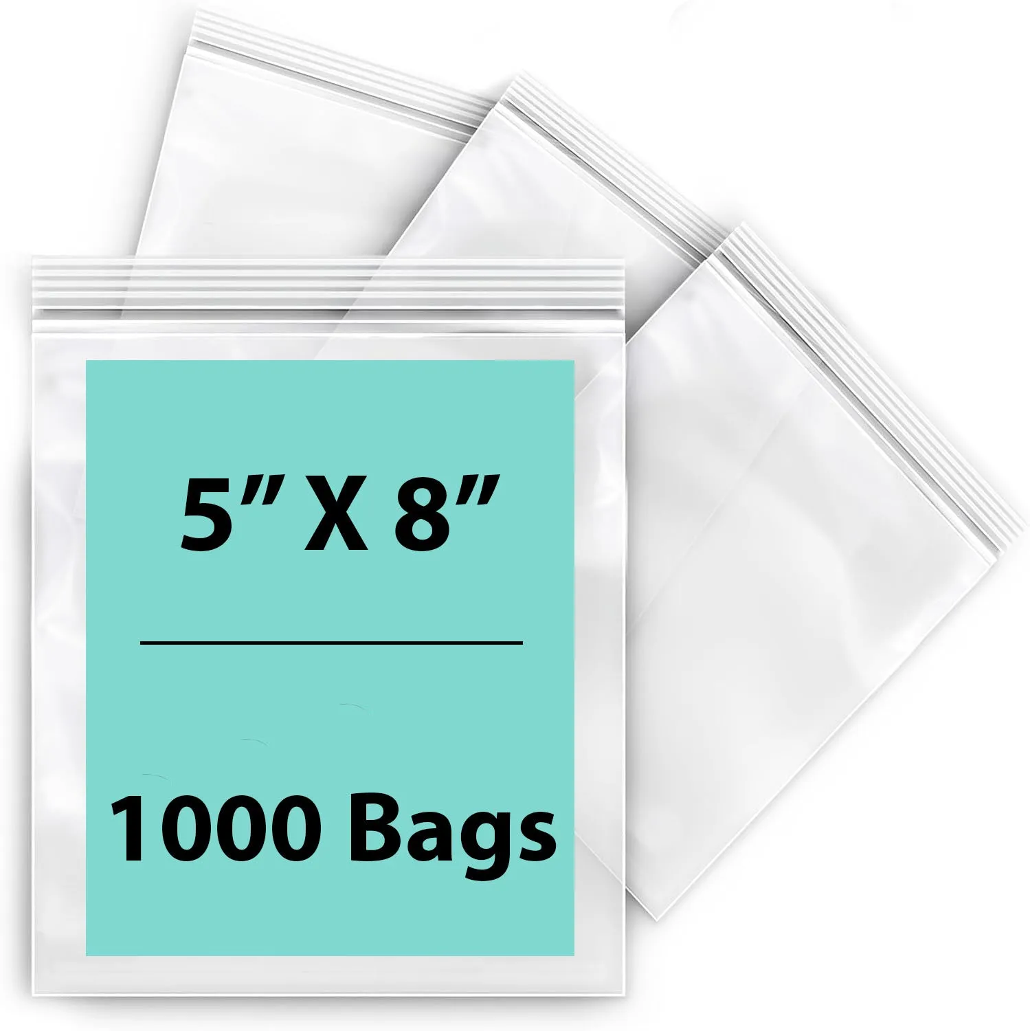 5X8 inches Reclosable Single Line Zipper Poly Bags 2 Mil (LDPE)