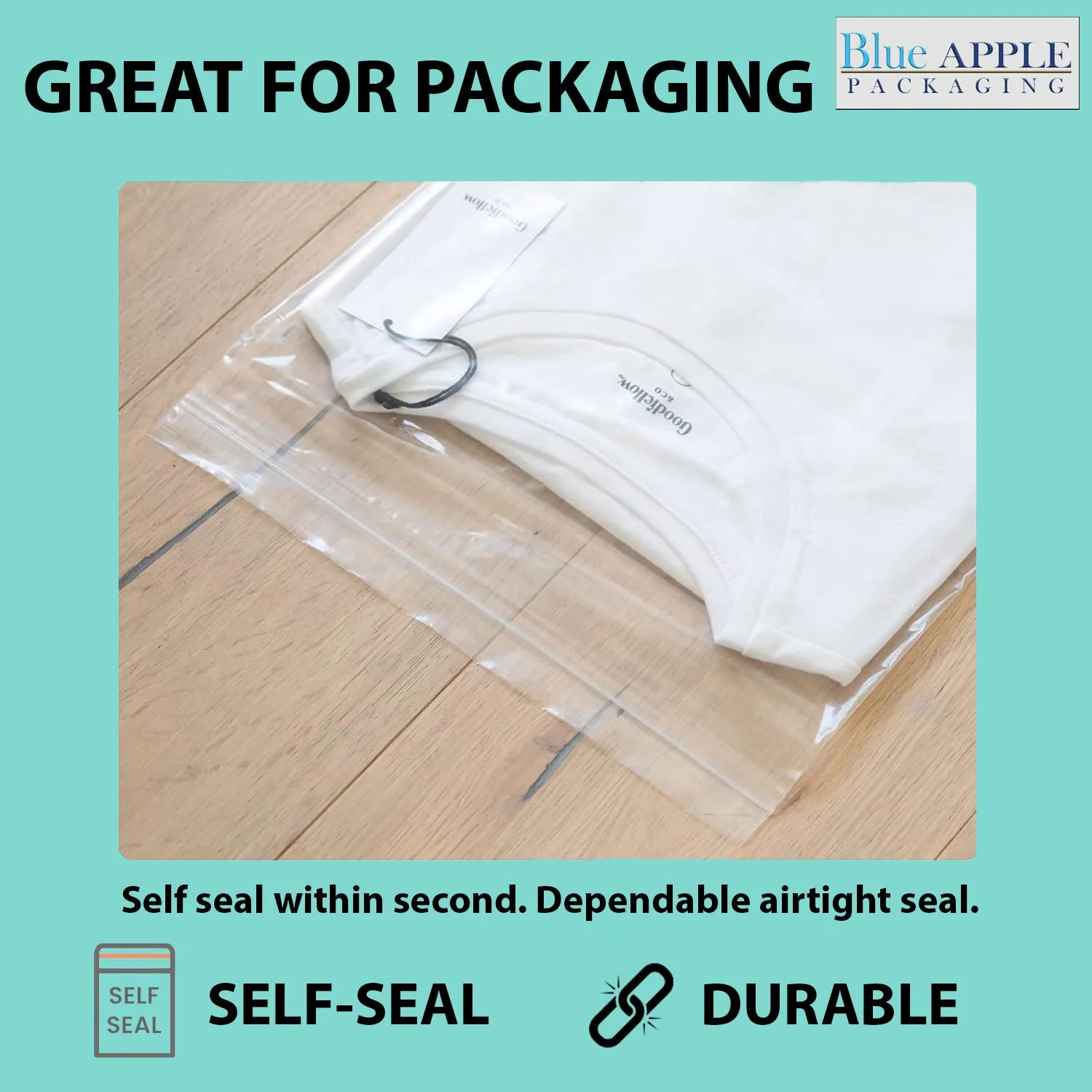 5X8 inches Reclosable Single Line Zipper Poly Bags 2 Mil (LDPE)
