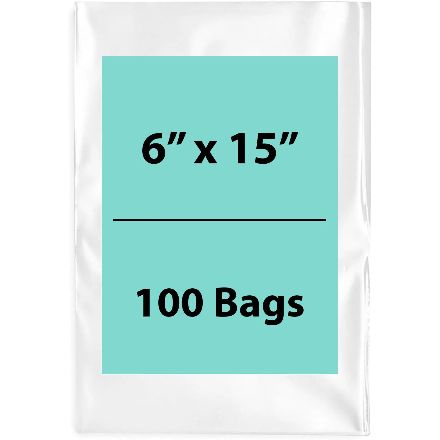 6X15 inches Clear Flat Poly Bags 2Mil Open Top (LDPE)