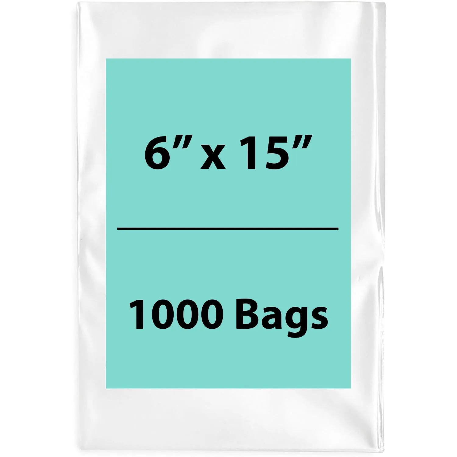 6X15 inches Clear Flat Poly Bags 2Mil Open Top (LDPE)