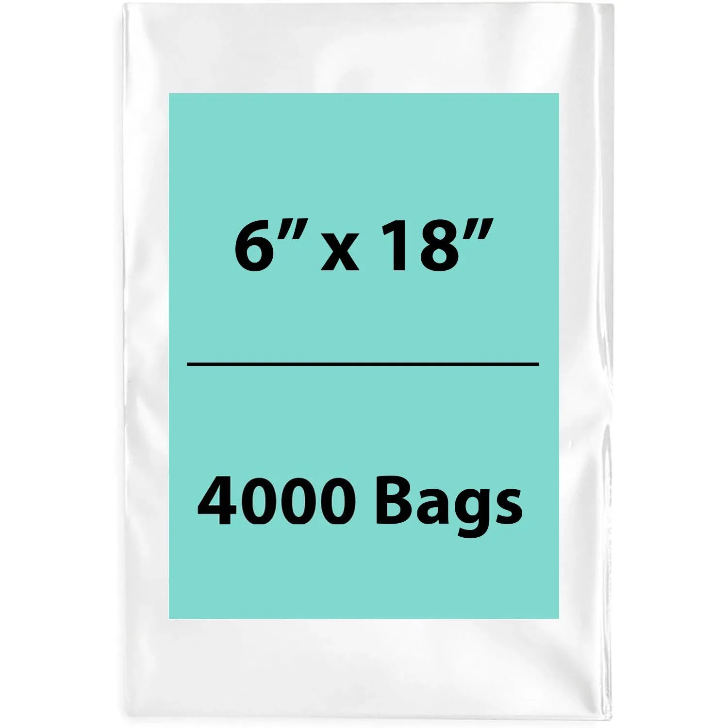 6X18 inches Clear Flat Poly Bags 1.5Mil Open Top (LDPE)