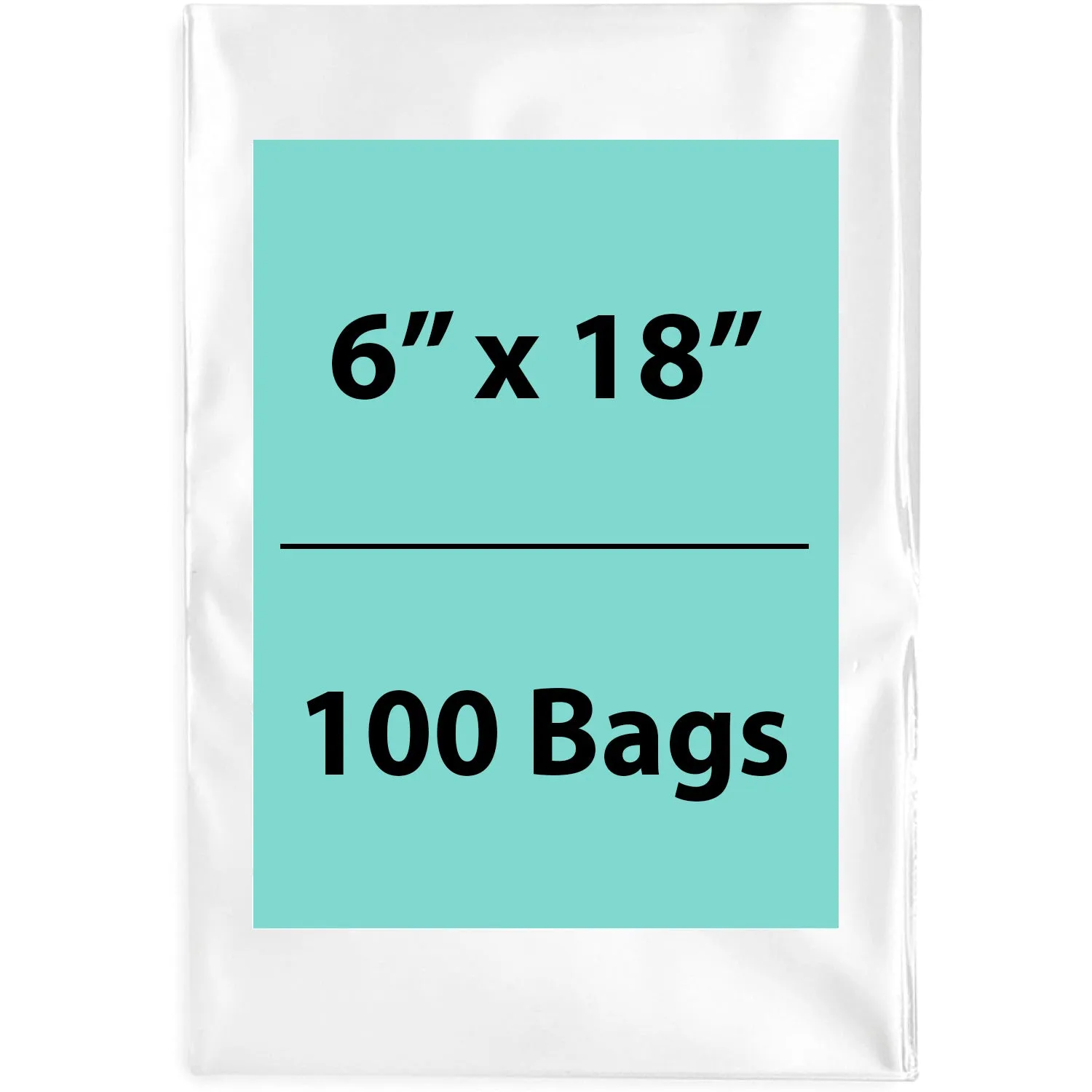 6X18 inches Clear Flat Poly Bags 1.5Mil Open Top (LDPE)