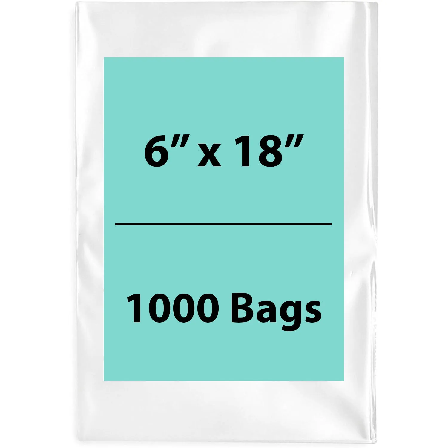 6X18 inches Clear Flat Poly Bags 1.5Mil Open Top (LDPE)