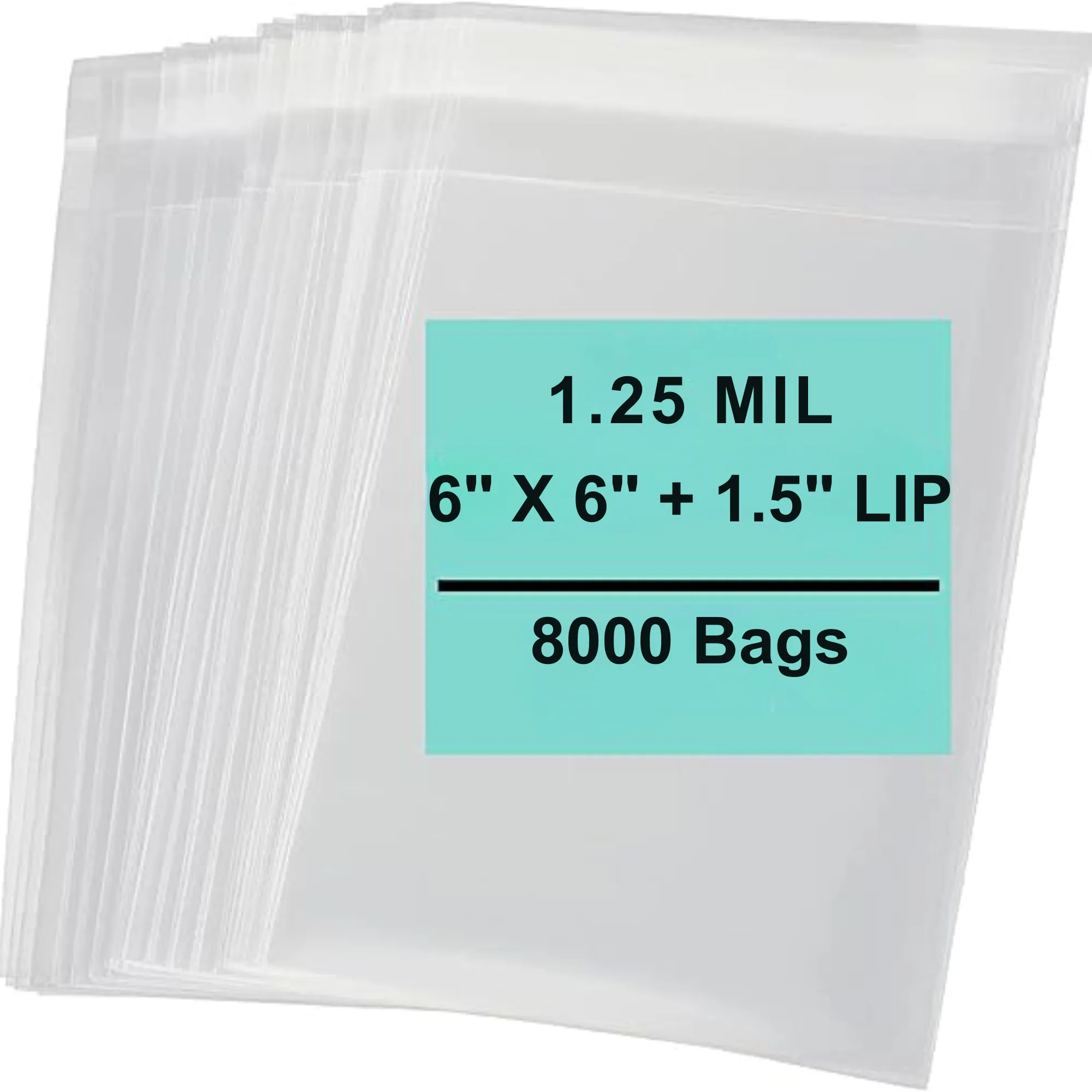 6X6 1.5 inches Lip and Tape Resealable Bags Co-Extruded 1.25 Mil PPE
