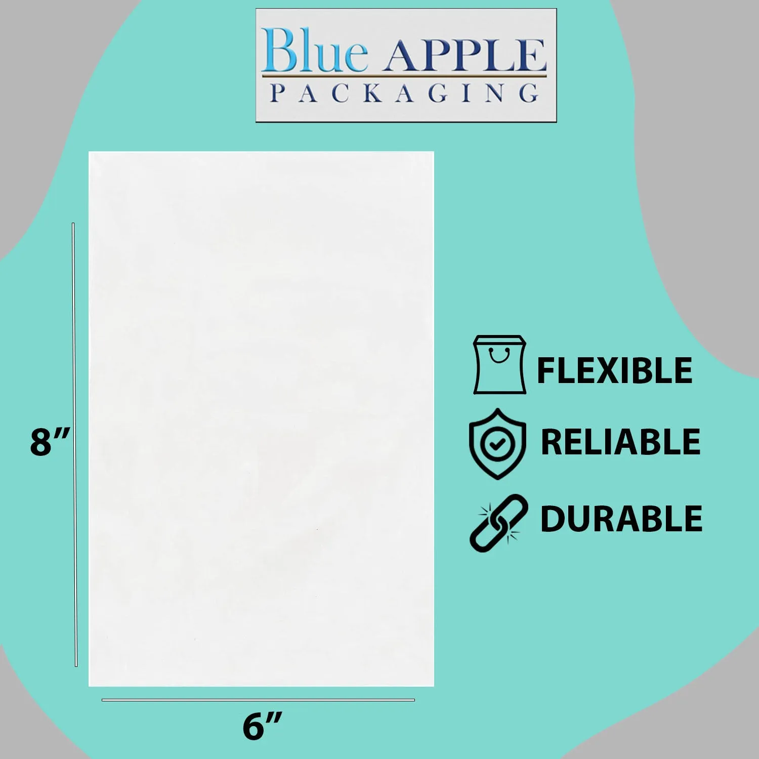 6X8 inches Clear Flat Poly Bags 1.5Mil Open Top (LDPE)
