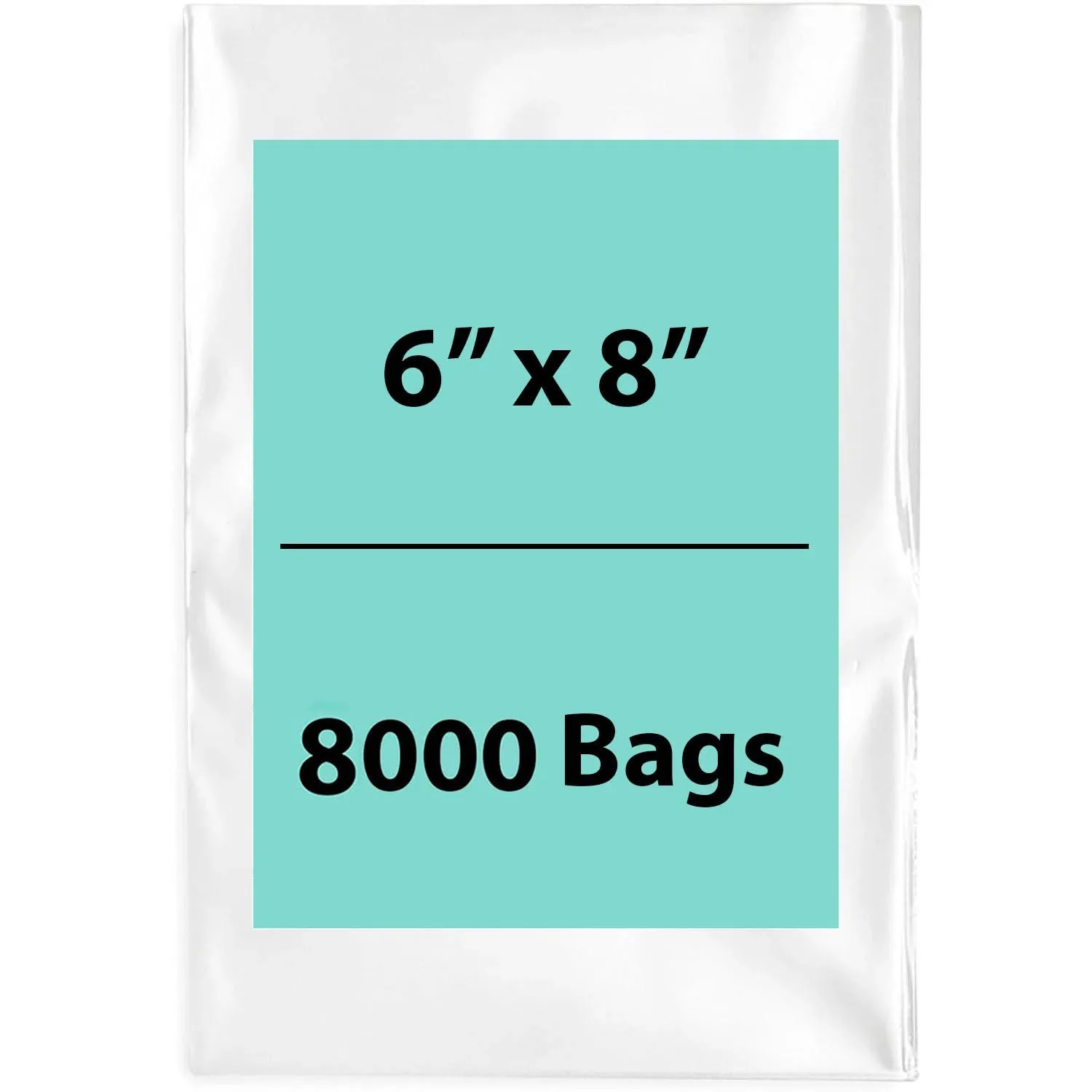 6X8 inches Clear Flat Poly Bags 1.5Mil Open Top (LDPE)