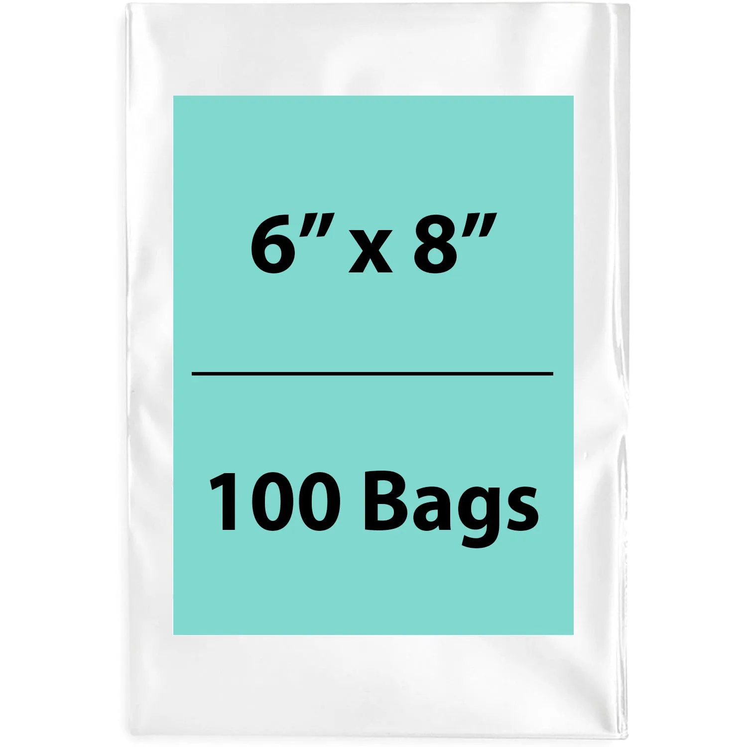 6X8 inches Clear Flat Poly Bags 1.5Mil Open Top (LDPE)