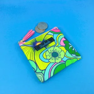 70's Floral Coin Purse. Kasey Rainbow Design.