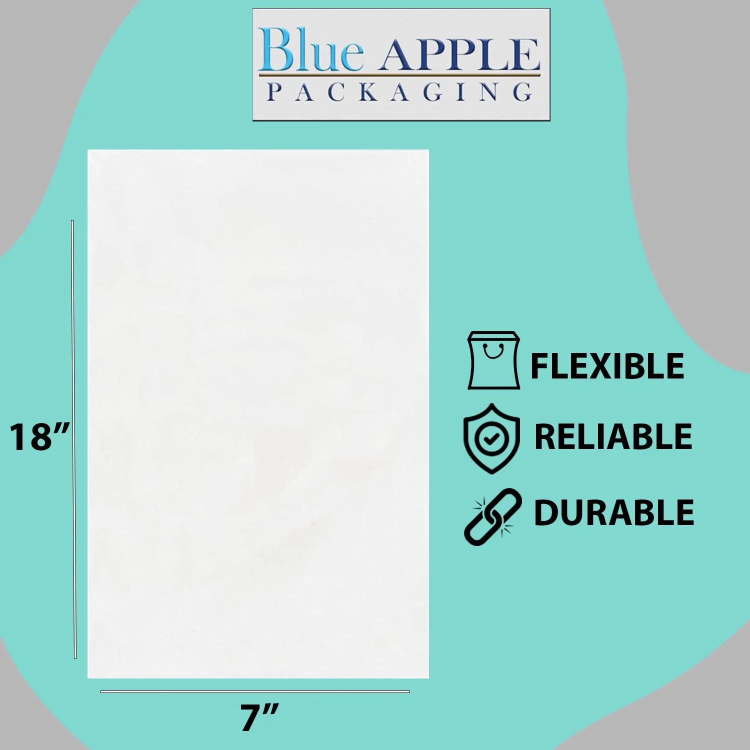 7X18 inches Clear Flat Poly Bags 1.5Mil Open Top (LDPE)