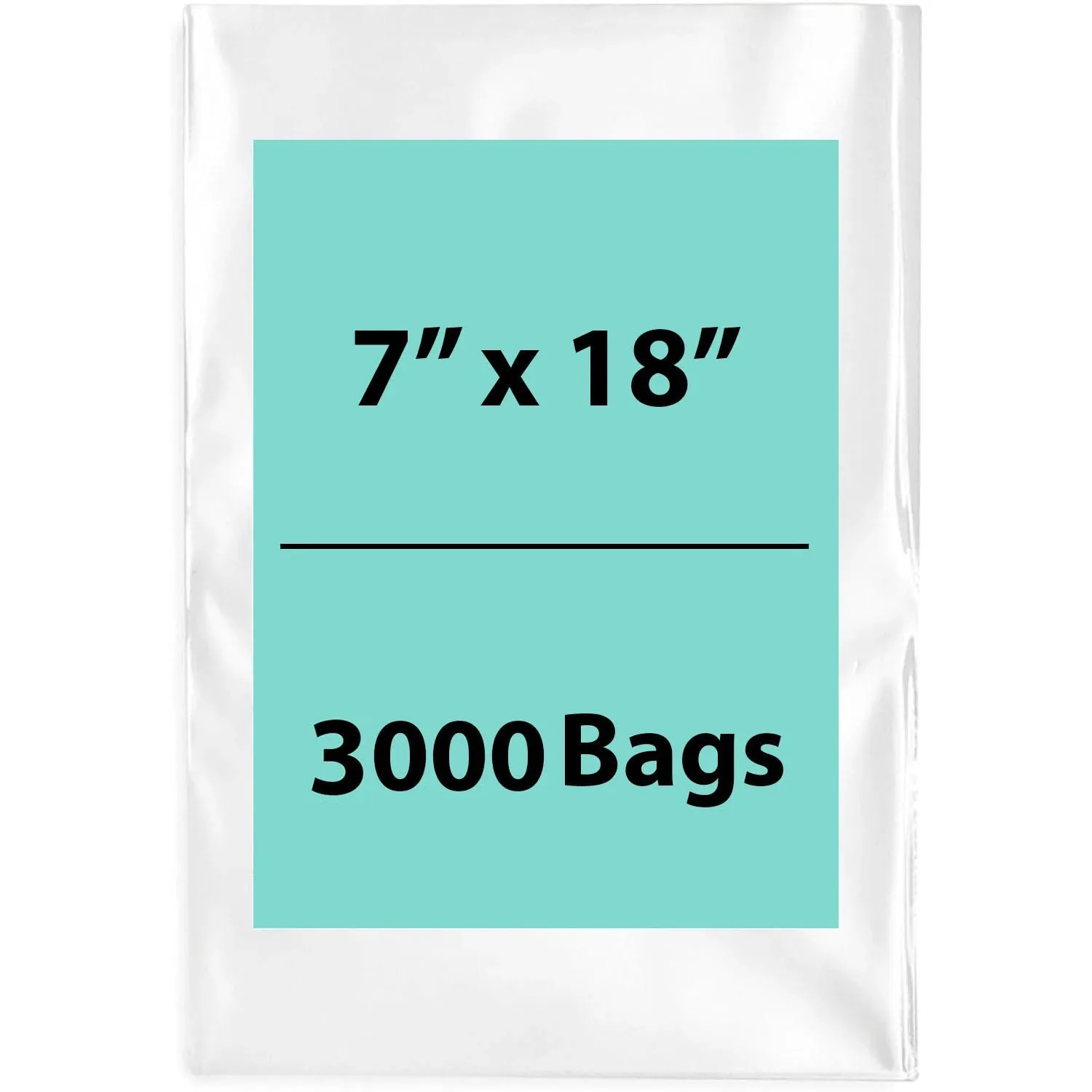7X18 inches Clear Flat Poly Bags 1.5Mil Open Top (LDPE)