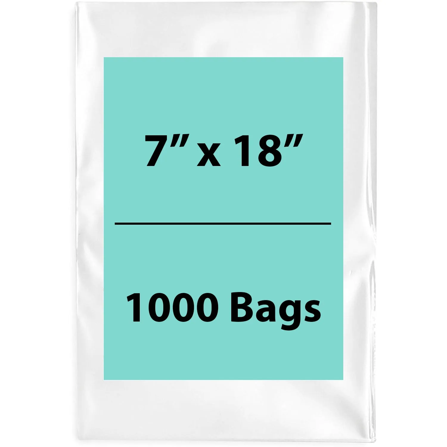 7X18 inches Clear Flat Poly Bags 1.5Mil Open Top (LDPE)