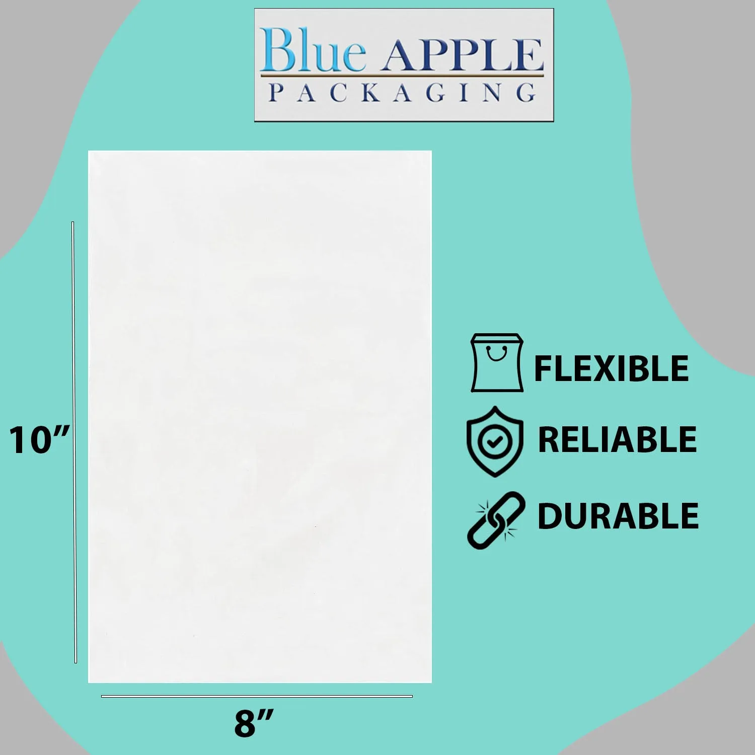 8X10 inches Clear Flat Poly Bags 1.25Mil Open Top (LDPE)