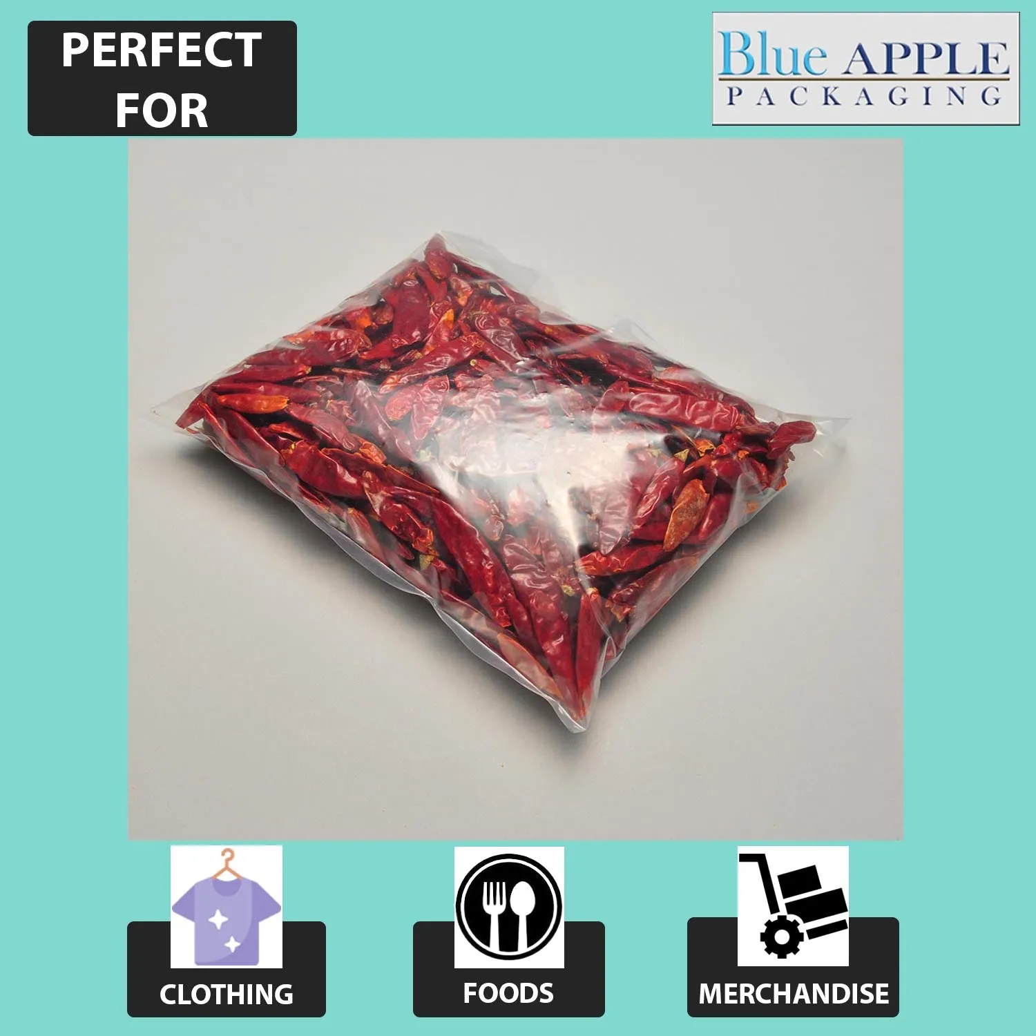 8X10 inches Clear Flat Poly Bags 1.25Mil Open Top (LDPE)