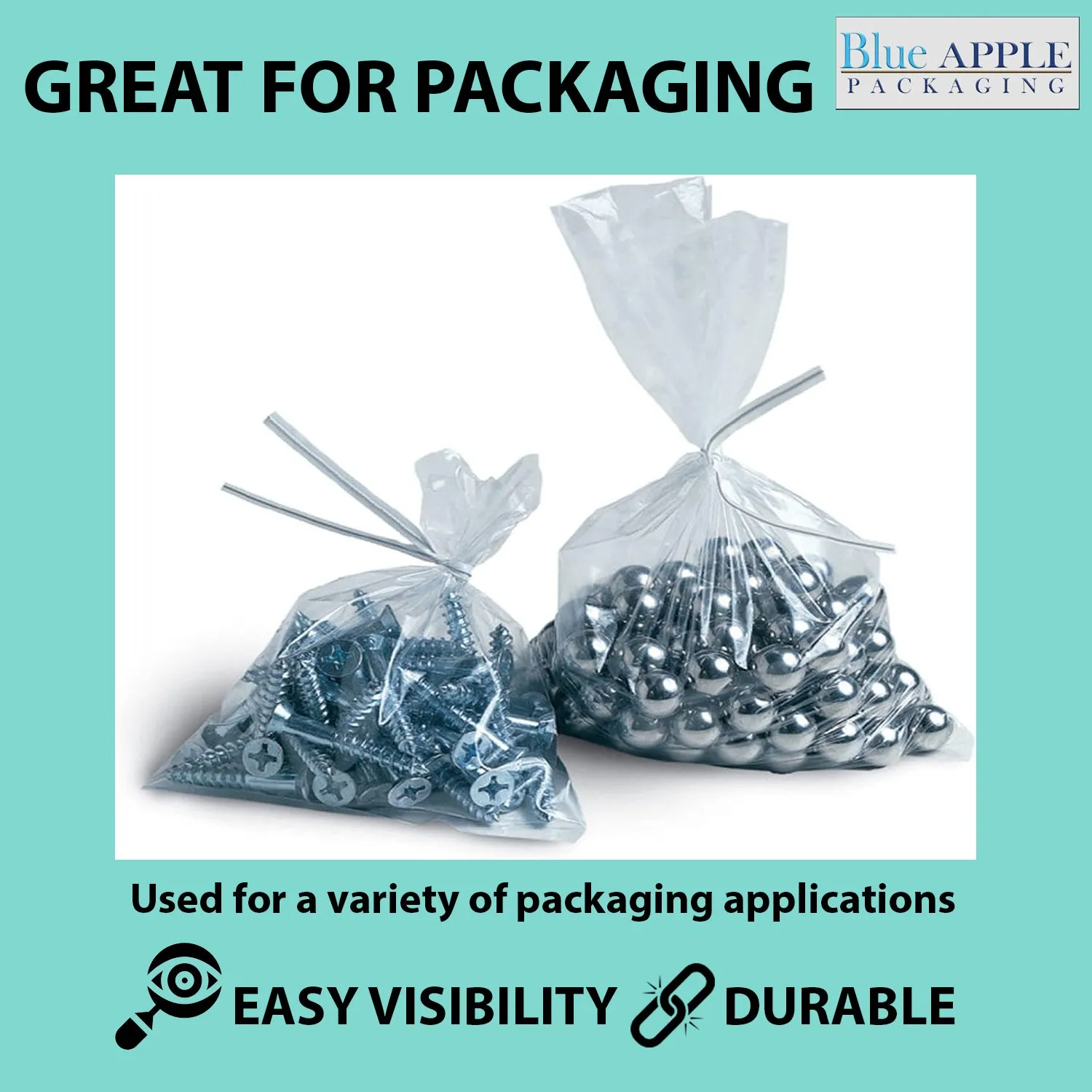 8X10 inches Clear Flat Poly Bags 1.25Mil Open Top (LDPE)