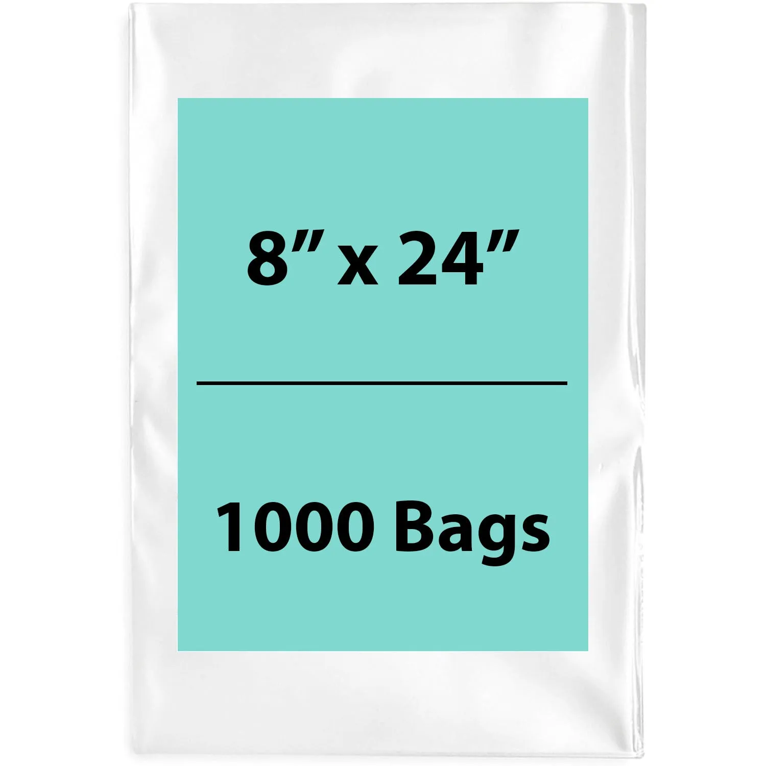 8X24 inches Clear Flat Poly Bags 1.5Mil Open Top (LDPE)