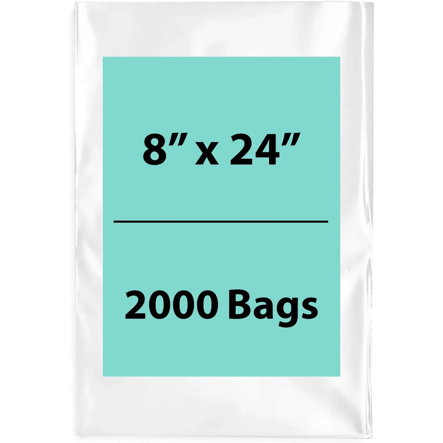 8X24 inches Clear Flat Poly Bags 1.5Mil Open Top (LDPE)