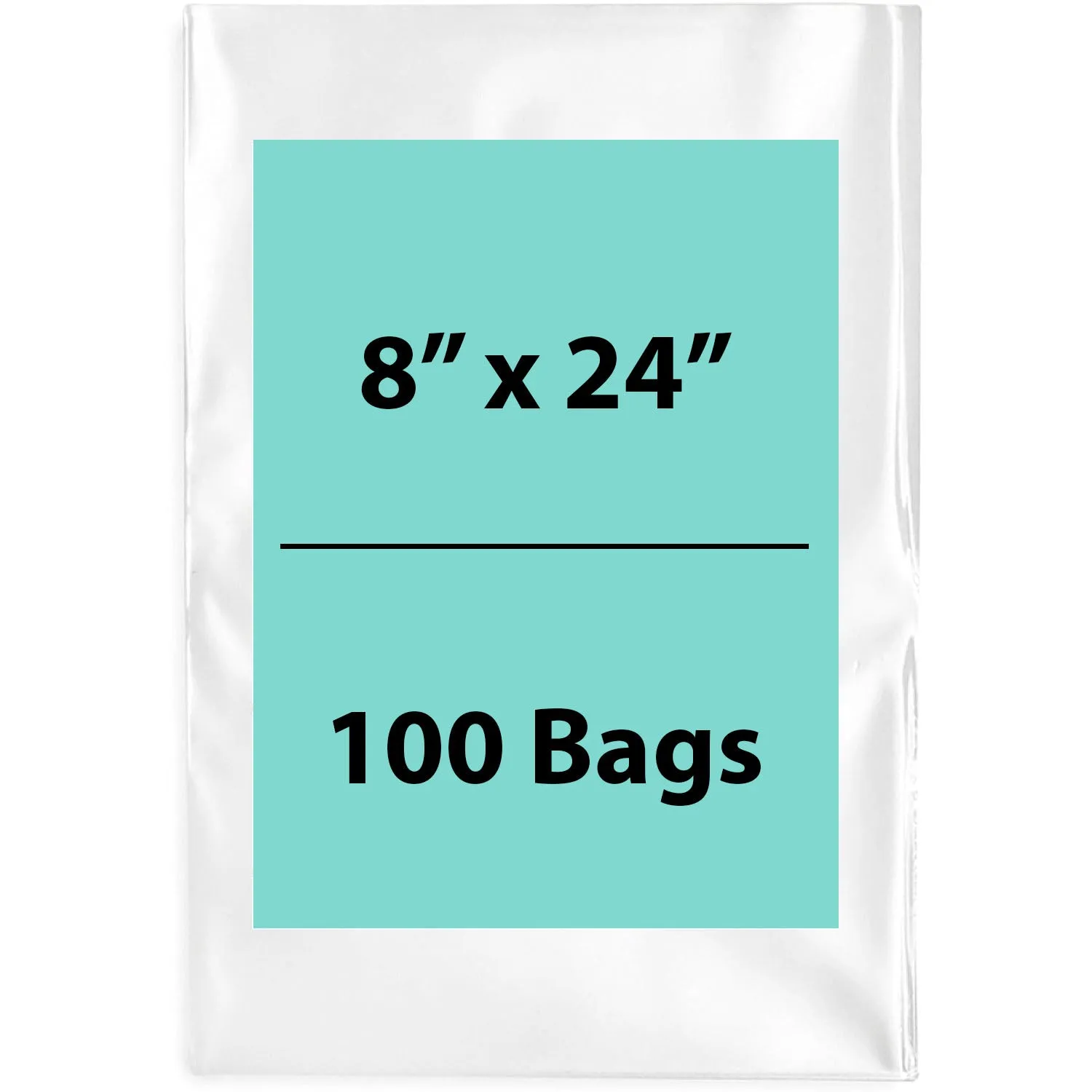 8X24 inches Clear Flat Poly Bags 1.5Mil Open Top (LDPE)
