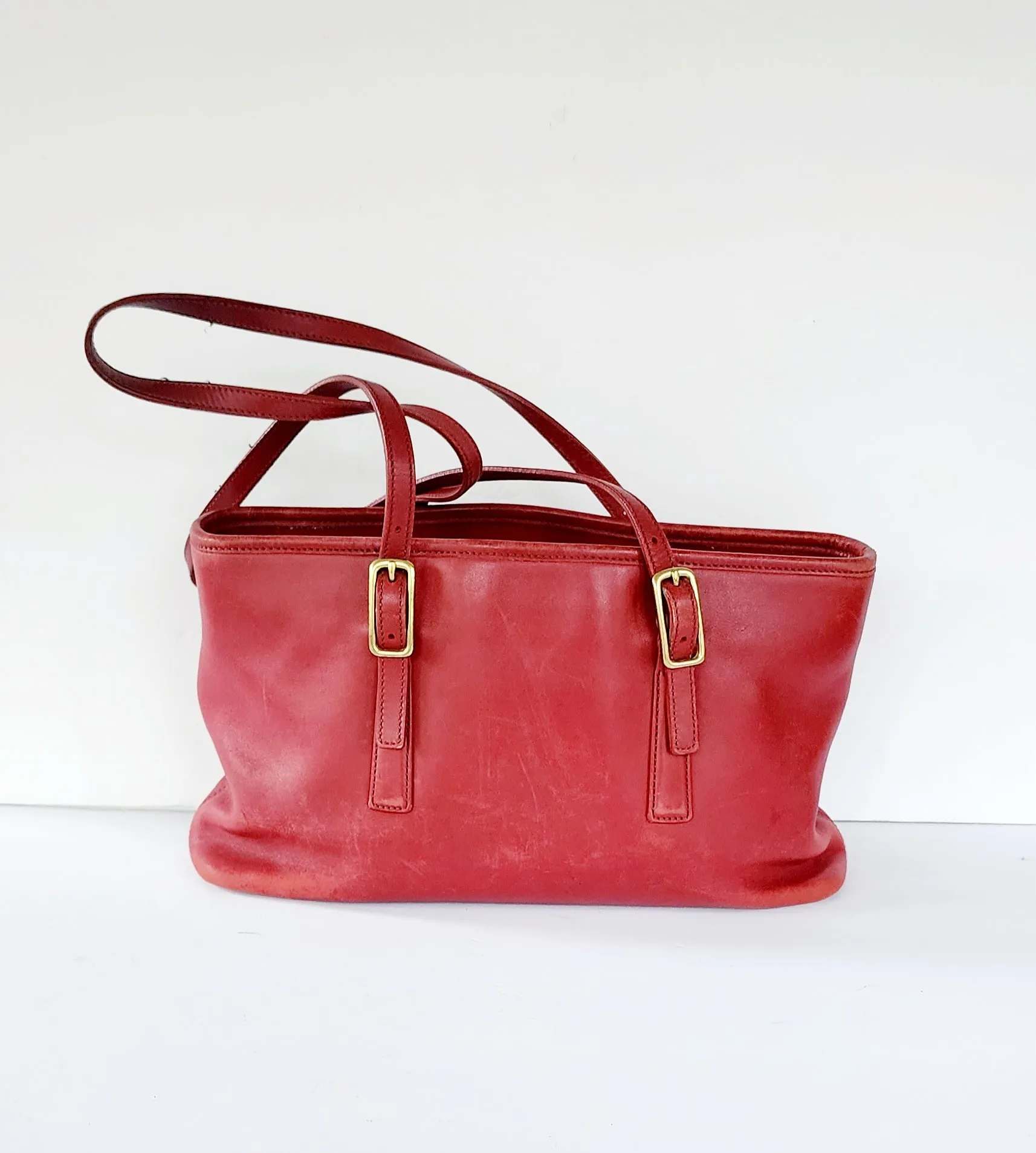 90s Red Leather Coach Bag Legacy Satchel #9813