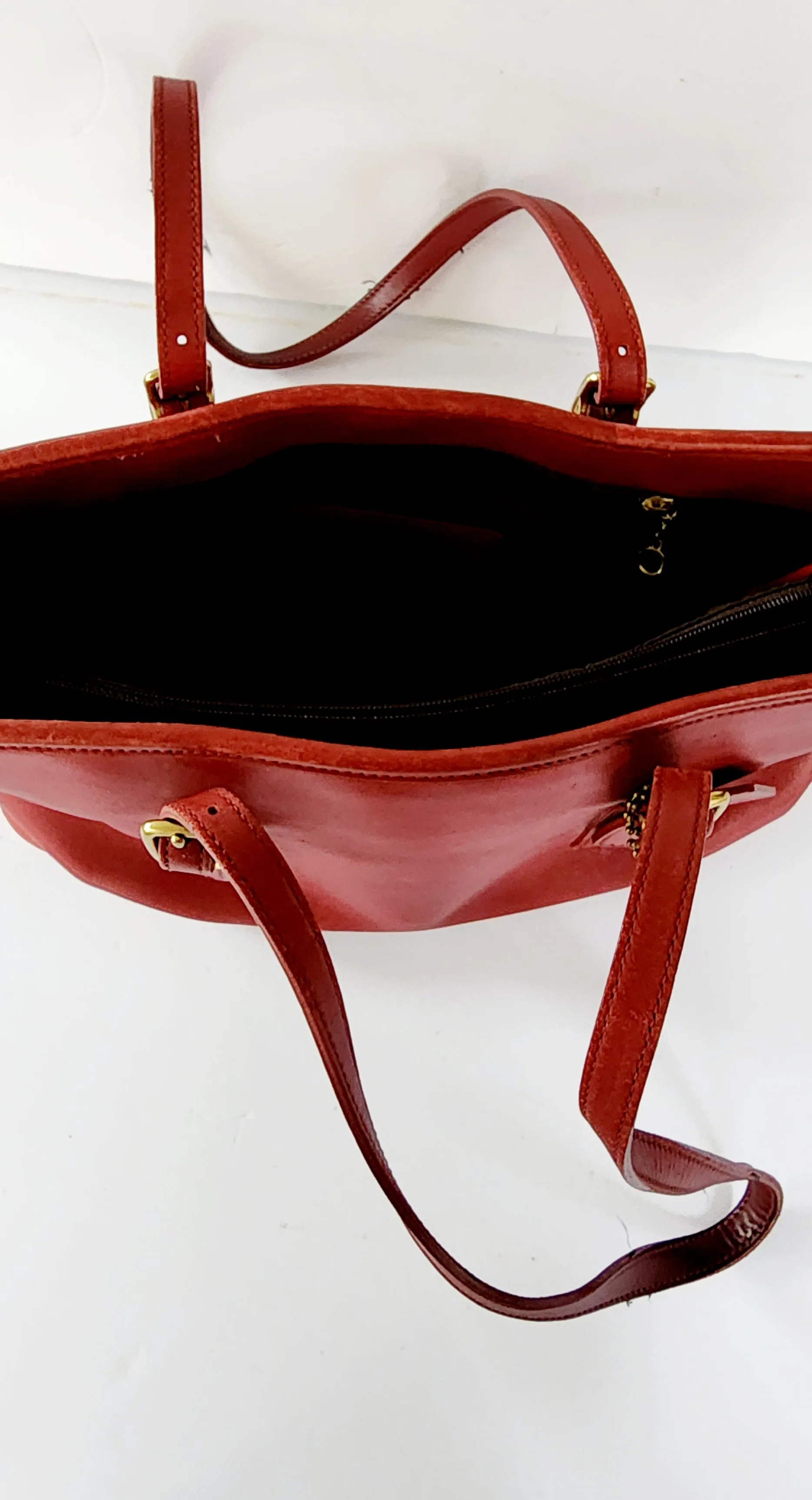90s Red Leather Coach Bag Legacy Satchel #9813
