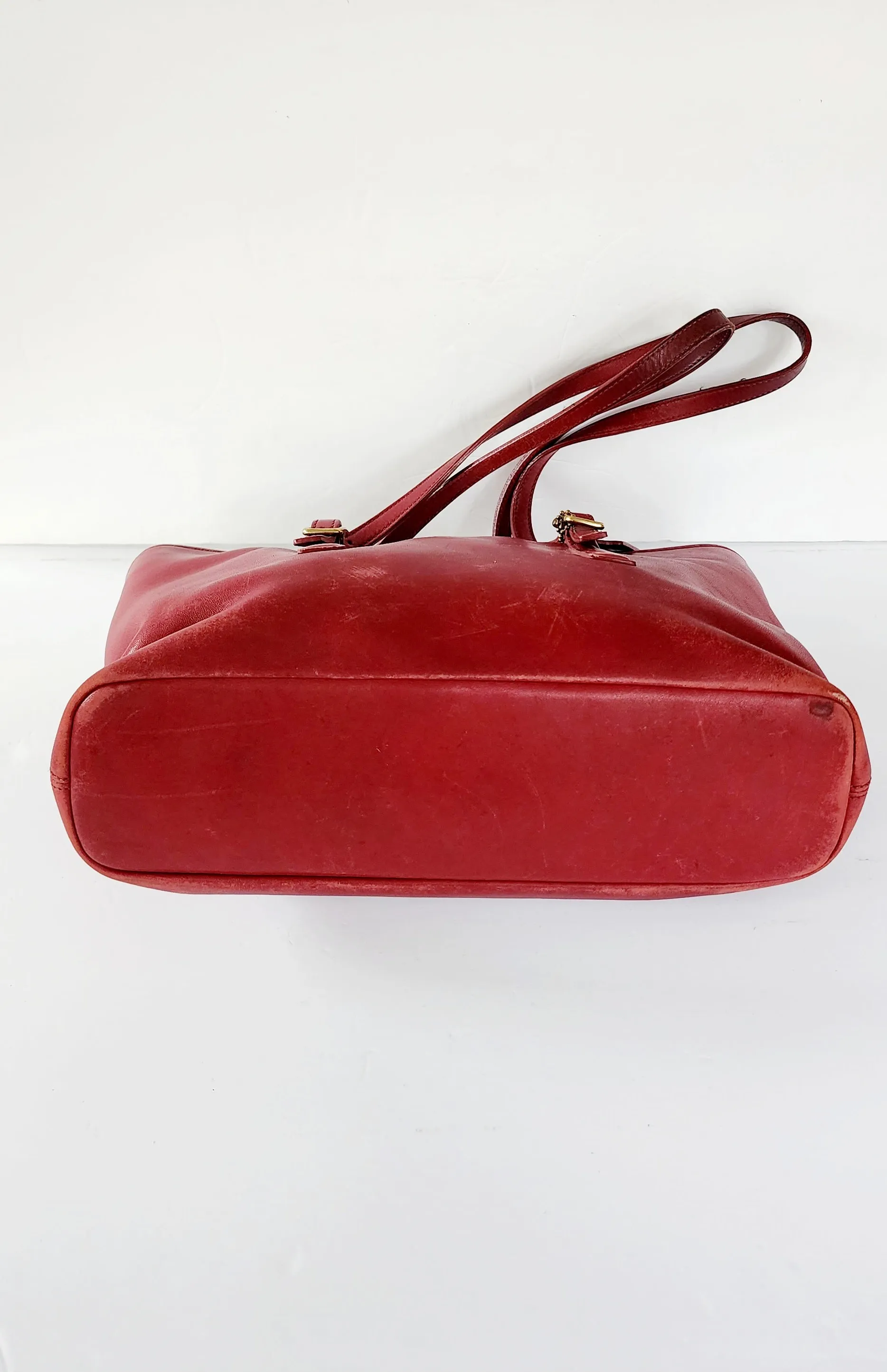 90s Red Leather Coach Bag Legacy Satchel #9813
