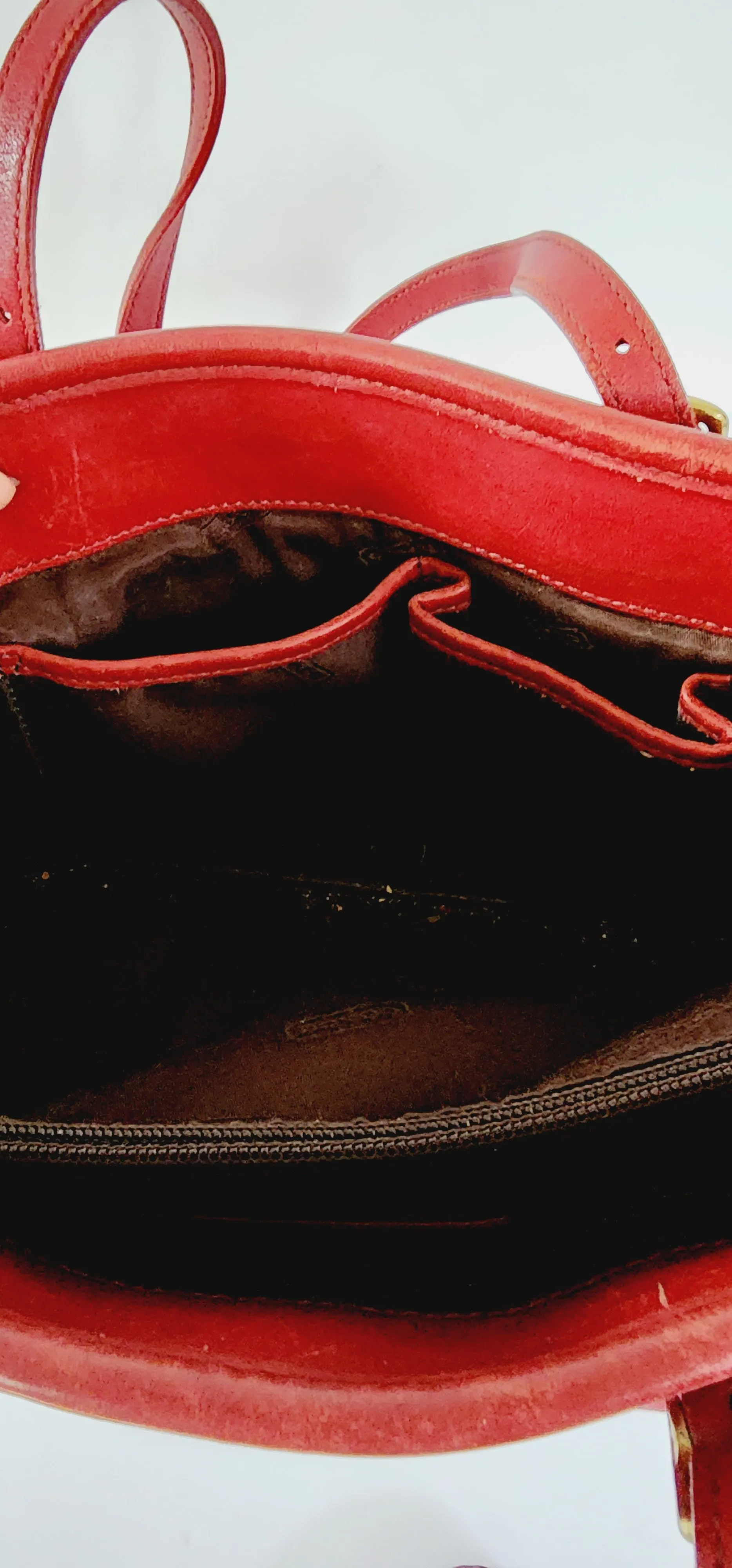 90s Red Leather Coach Bag Legacy Satchel #9813